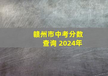 赣州市中考分数查询 2024年